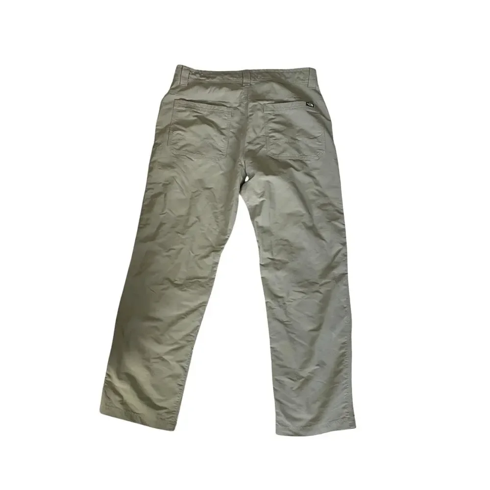 North Face Men’s Lightweight Hiking Pants Khaki Tan Nylon Outdoor Trail sz 32